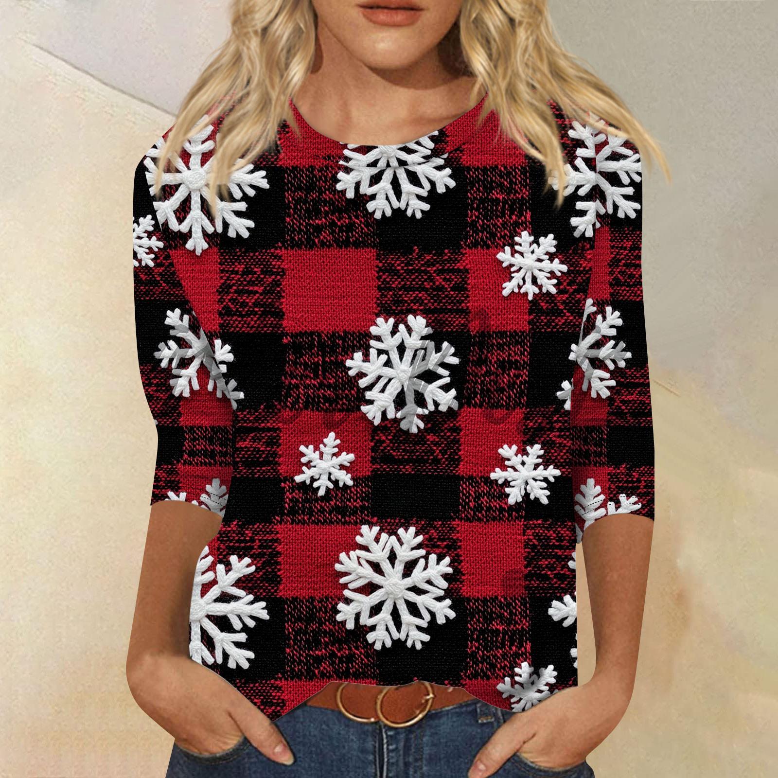 Жіночий модний повсякденний різдвяний топ із сімома рукавами та круглим вирізом L чорний
Жіночий модний повсякденний різдвяний топ із сімома рукавами та круглим вирізом L чорний