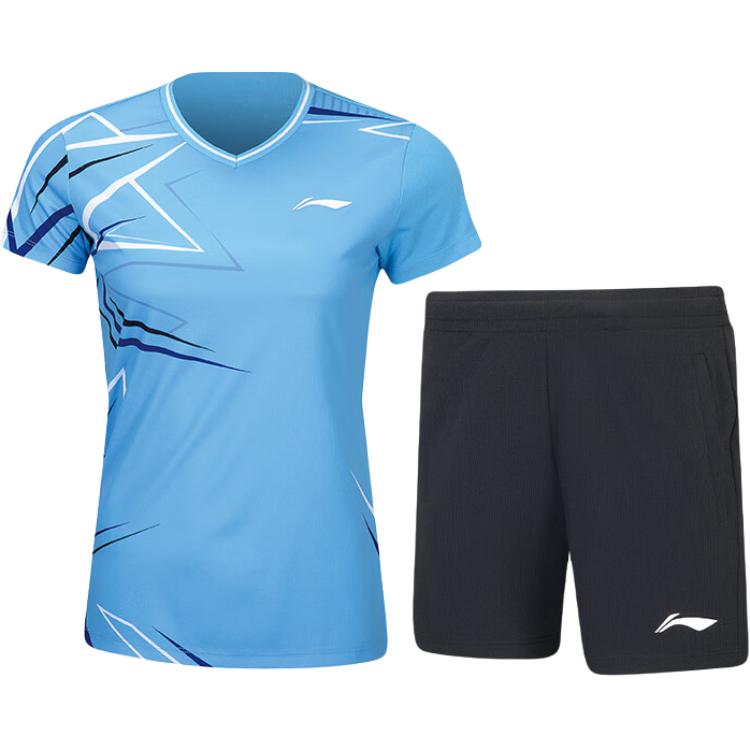 Li Ning Badminton Series V-Neck Short Sleeve T-Shirt And Mid-Waist Elastic Shorts Set Unisex Sportswear AATU052-3 S
Li Ning Badminton Series V-Neck Short Sleeve T-Shirt And Mid-Waist Elastic Shorts Set Unisex Sportswear AATU052-3 S