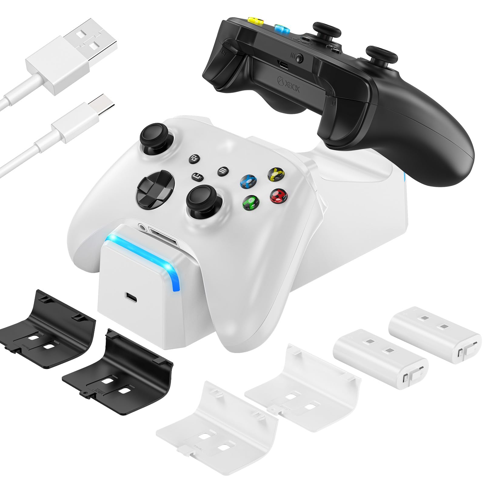 KEKUCULL Dual Dock Charging Station for Xbox Series and Xbox S Efficient Xbox Controller Charger with Two 1100mAh Rechargeable Controller Packs X/S білий
KEKUCULL Dual Dock Charging Station for Xbox Series and Xbox S Efficient Xbox Controller Charger with Two 1100mAh Rechargeable Controller Packs X/S білий