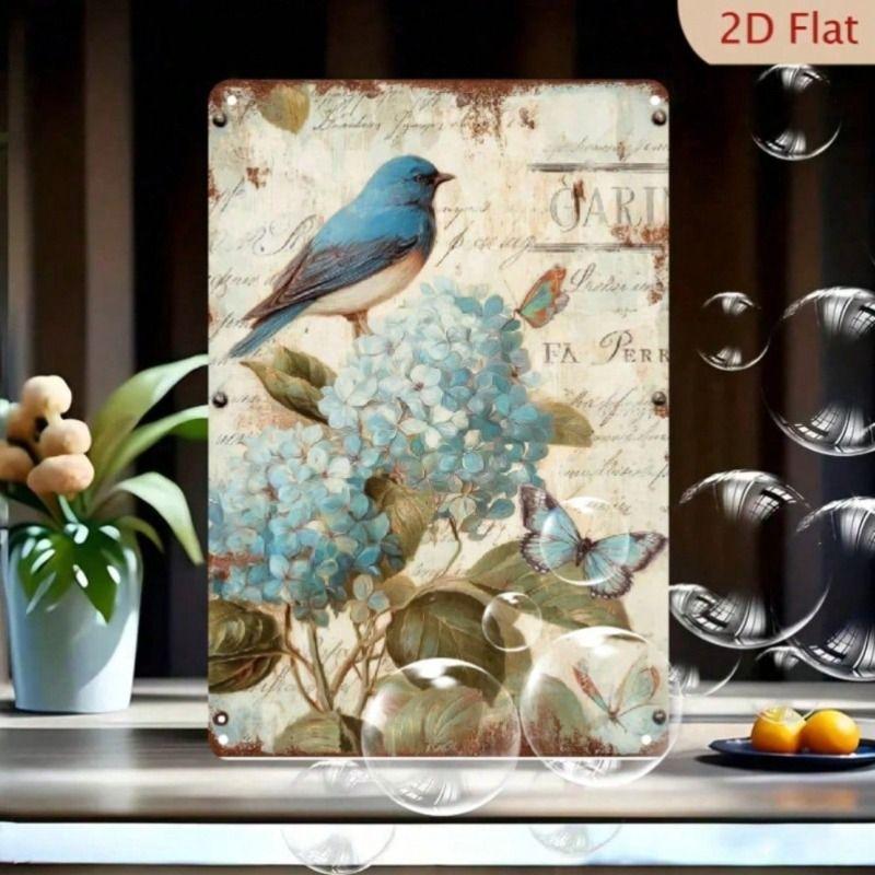 Metal Wall Art Hydrangea Bluebird Vintage Rustic Farmhouse 8x12 inch Living Room Decor
Metal Wall Art Hydrangea Bluebird Vintage Rustic Farmhouse 8x12 inch Living Room Decor