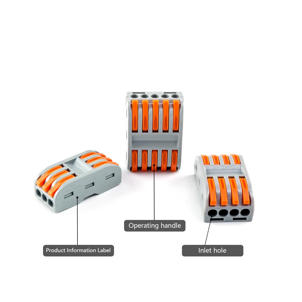 5X 10X Quick Wiring Connector Universal Compact Electric 0.08-4mm² Wire Connectors Conductor Splitter Terminal Blocks PCT-225 5Pcs
5X 10X Quick Wiring Connector Universal Compact Electric 0.08-4mm² Wire Connectors Conductor Splitter Terminal Blocks PCT-225 5Pcs