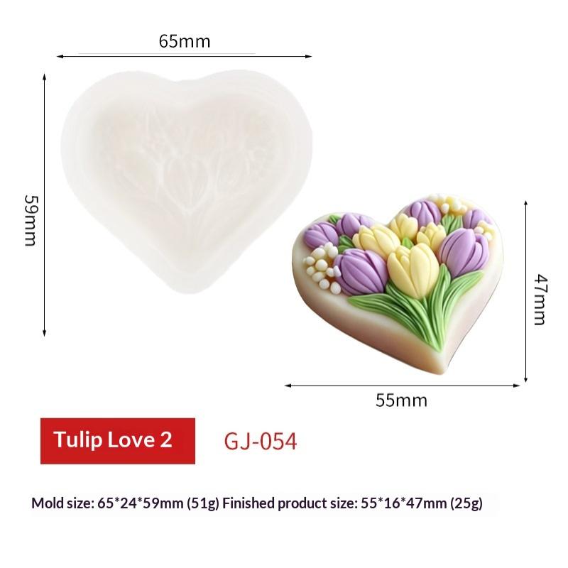 3D Heart-Shaped Tulips Silicone Mold Easy To Clean And Demould For Handmade Diy Candle Soap Decoration Ornaments A2
3D Heart-Shaped Tulips Silicone Mold Easy To Clean And Demould For Handmade Diy Candle Soap Decoration Ornaments A2