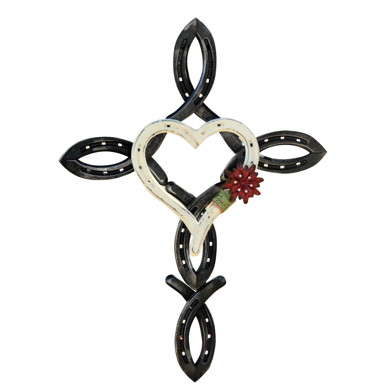Metal Horseshoe Cross Wall Hanging Decorative Iron Art 30x22cm Rustic Style Flat Mounted Home Wall Decor with Heart and Flower Accent белый
Metal Horseshoe Cross Wall Hanging Decorative Iron Art 30x22cm Rustic Style Flat Mounted Home Wall Decor with Heart and Flower Accent белый