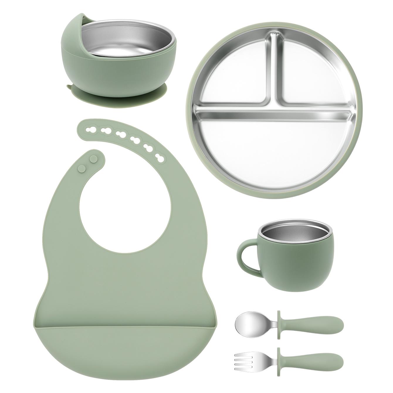 Color Kids 6PCS Baby Feeding Set Stainless Steel Silicone Bowl Plate Bib Detachable Weaning Tableware BPA Free Infant Training
Color Kids 6PCS Baby Feeding Set Stainless Steel Silicone Bowl Plate Bib Detachable Weaning Tableware BPA Free Infant Training