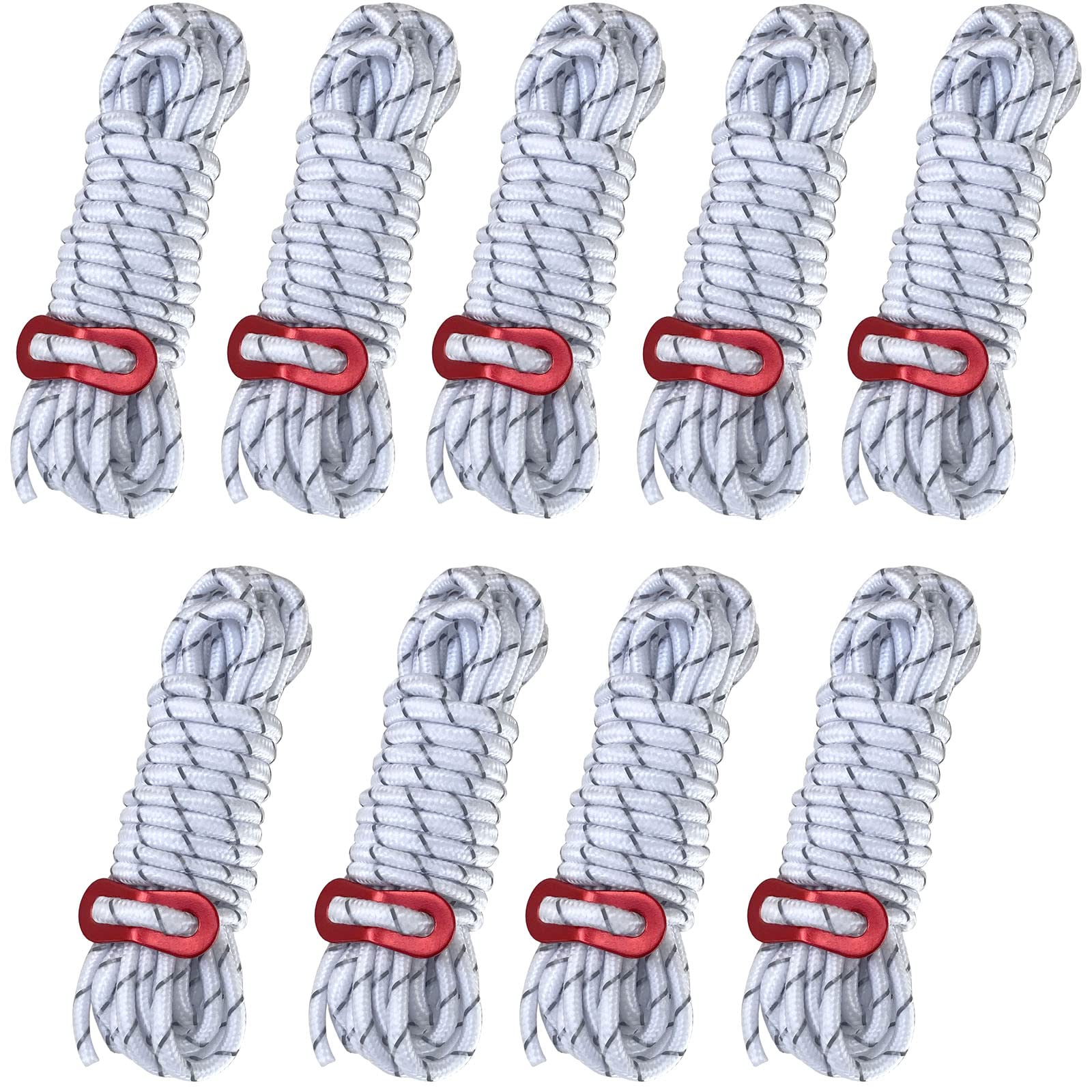 Seekdem Guy Rope 5mm Width 4m Length Set of 9 Aluminum with Flexible Metal Fittings Reflective Material Paracord Tent Rope Guyline Tarp Rope White
Seekdem Guy Rope 5mm Width 4m Length Set of 9 Aluminum with Flexible Metal Fittings Reflective Material Paracord Tent Rope Guyline Tarp Rope White