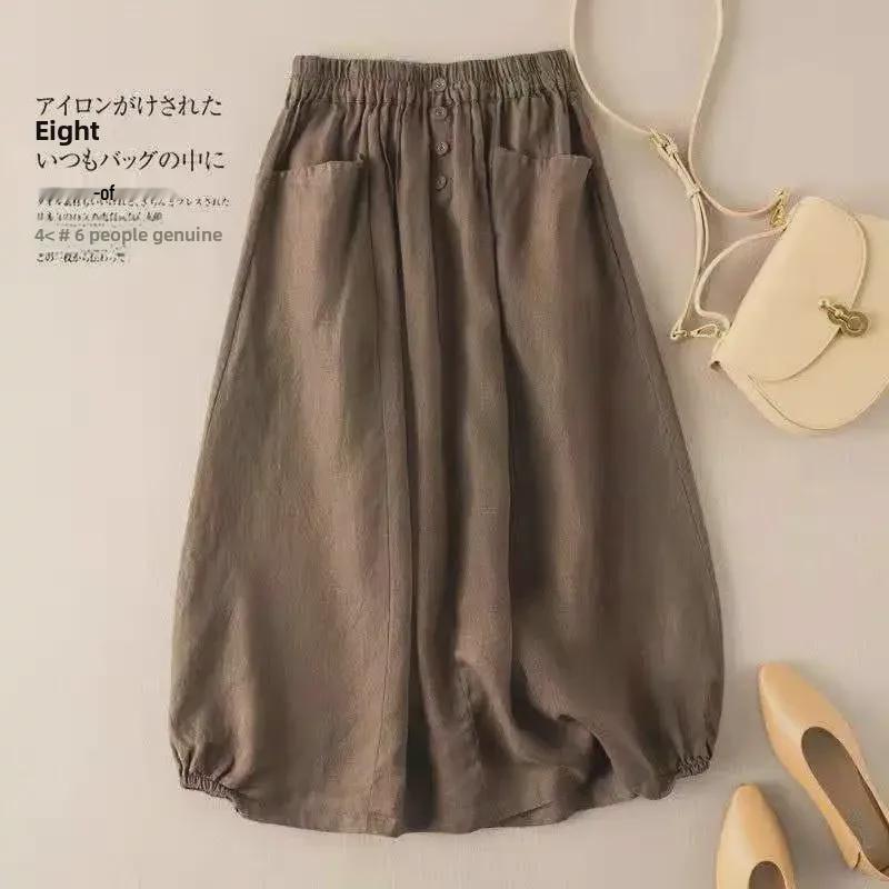 Plus Size Women s 2023 Summer Retro Linen Midi Skirt, High Waist, A-line, Slimming Style XXL чорний
Plus Size Women s 2023 Summer Retro Linen Midi Skirt, High Waist, A-line, Slimming Style XXL чорний