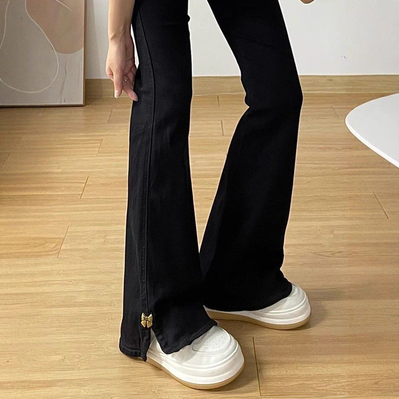 Black Slit-Flare Jeans for Women, 2026 Spring New Style, High-Waisted, Slimming, Suitable for Plus-Size and Pear-Shaped Body Types Black Trousers 2XL
Black Slit-Flare Jeans for Women, 2026 Spring New Style, High-Waisted, Slimming, Suitable for Plus-Size and Pear-Shaped Body Types Black Trousers 2XL