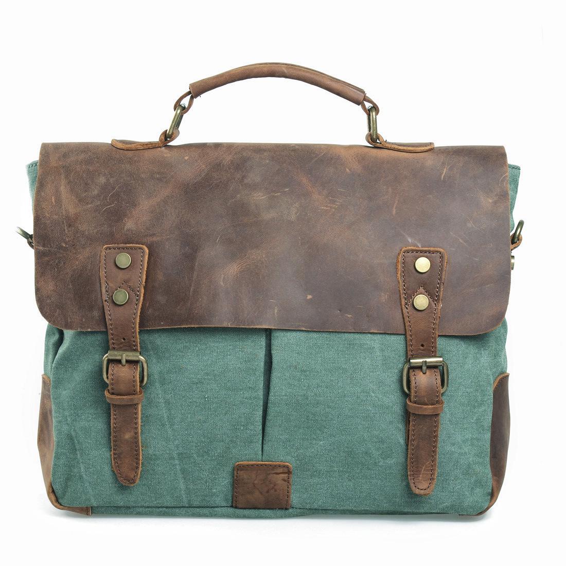 Muchuan Retro Canvas & Leather Messenger Bag - Crossbody & Handheld Briefcase коралові зелений колір
Muchuan Retro Canvas & Leather Messenger Bag - Crossbody & Handheld Briefcase коралові зелений колір