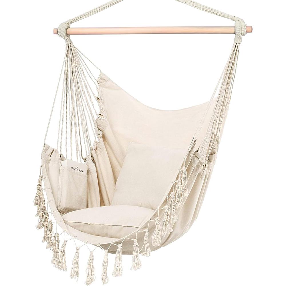Macrame Hanging Chair with 2 Pillows | 500lb Capacity Cotton Rope Swing | Pocket Design Indoor/Outdoor Use белый
Macrame Hanging Chair with 2 Pillows | 500lb Capacity Cotton Rope Swing | Pocket Design Indoor/Outdoor Use белый