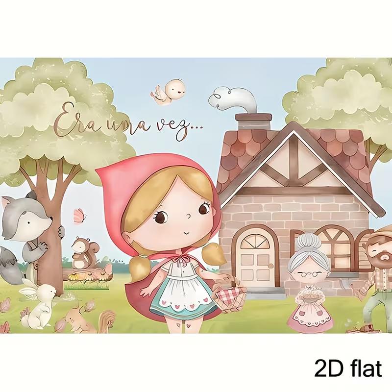 2D Watercolor Red Riding Hood Backdrop, Cute Wolf & Grandma Banner 47.2x31.5inch/120*80cm
2D Watercolor Red Riding Hood Backdrop, Cute Wolf & Grandma Banner 47.2x31.5inch/120*80cm