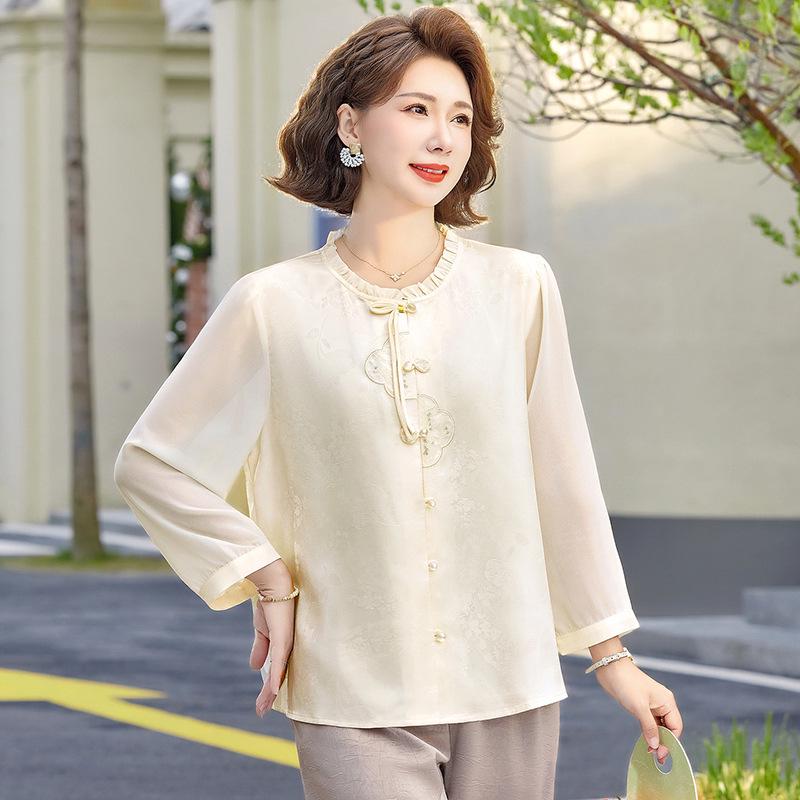 Mom s Elegant Chinese-Style Satin Embroidered Lace Shirt with Three-Quarter Sleeves XL абрикосовий
Mom s Elegant Chinese-Style Satin Embroidered Lace Shirt with Three-Quarter Sleeves XL абрикосовий