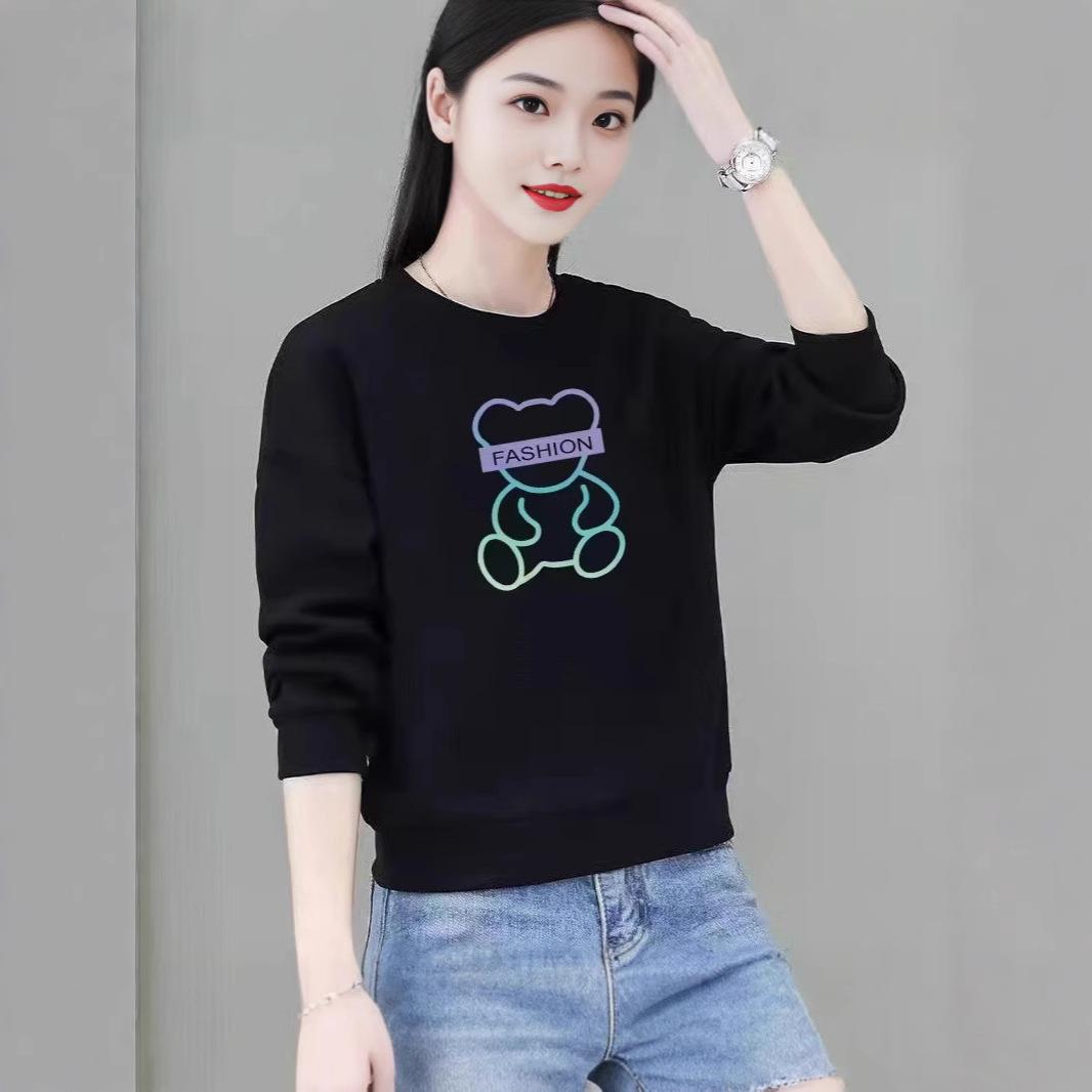 Женский свитшот свободного кроя в корейском стиле: Осенне-зимняя коллекция с дизайном «рыбья чешуя», доступны большие размеры XL чёрный