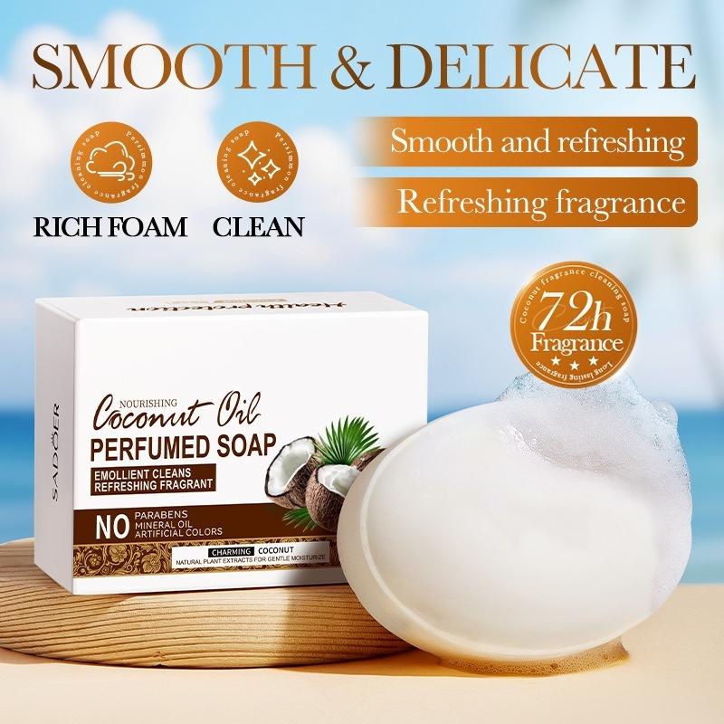 Coconut Oil Scented Body Bar Soap 100g with Free Foaming Net – Moisturizing, Gentle Cleanser for Soft & Smooth Skin Fragrance soap 100g
Coconut Oil Scented Body Bar Soap 100g with Free Foaming Net – Moisturizing, Gentle Cleanser for Soft & Smooth Skin Fragrance soap 100g