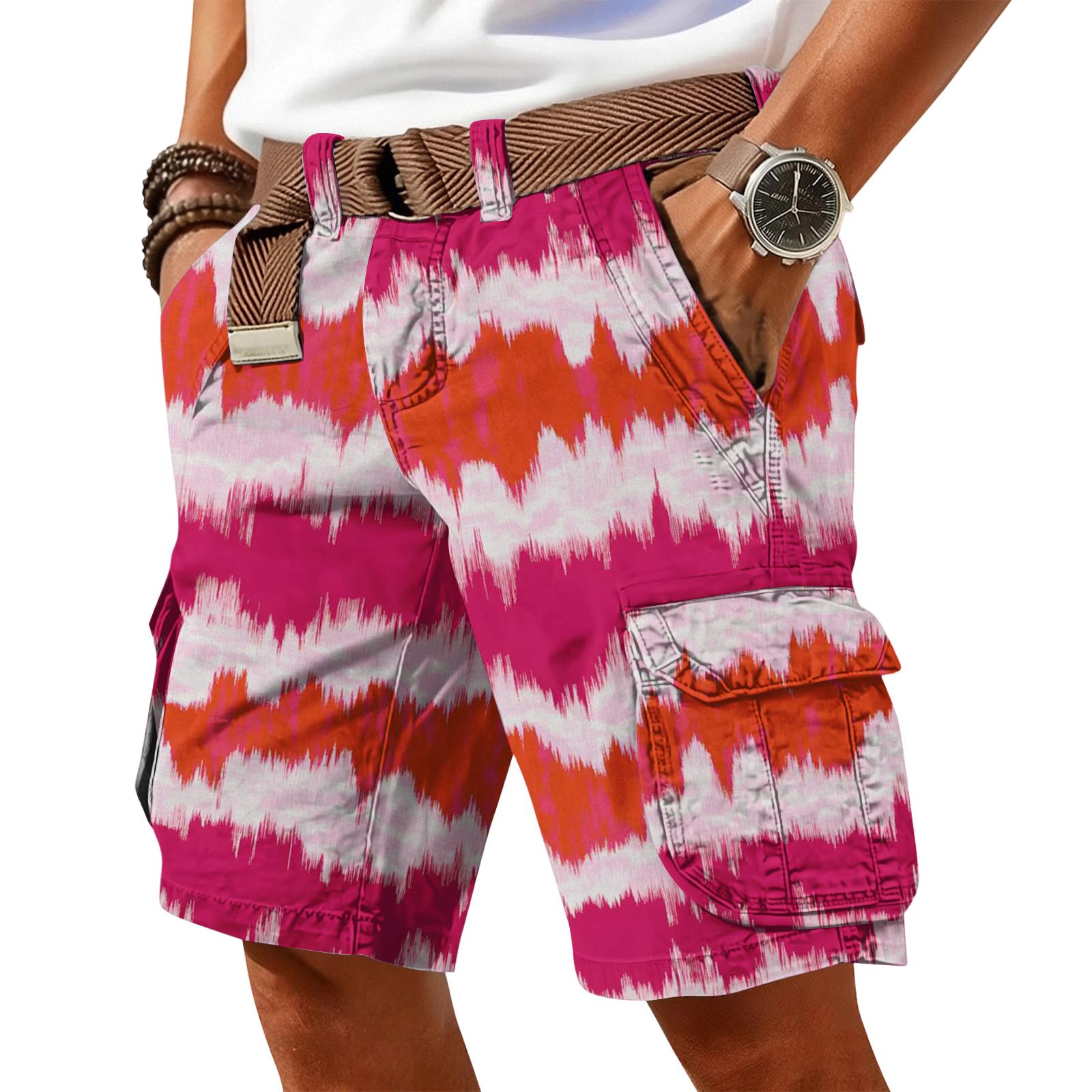Mens Tie Dye Cargo Shorts with Belt Relaxed Fit Cotton Casual Shorts Multi Pocket Knee Length Design for Daily Wear L
Mens Tie Dye Cargo Shorts with Belt Relaxed Fit Cotton Casual Shorts Multi Pocket Knee Length Design for Daily Wear L