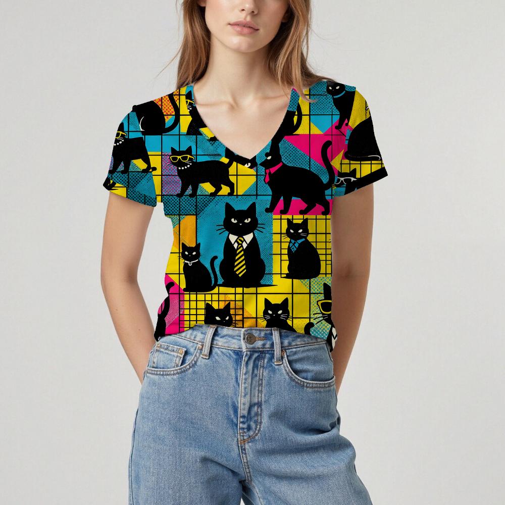 Summer Women s New Short-sleeved T-shirt Cat Pattern Top Soft Texture Comfortable Breathable Personality Daily XL
Summer Women s New Short-sleeved T-shirt Cat Pattern Top Soft Texture Comfortable Breathable Personality Daily XL