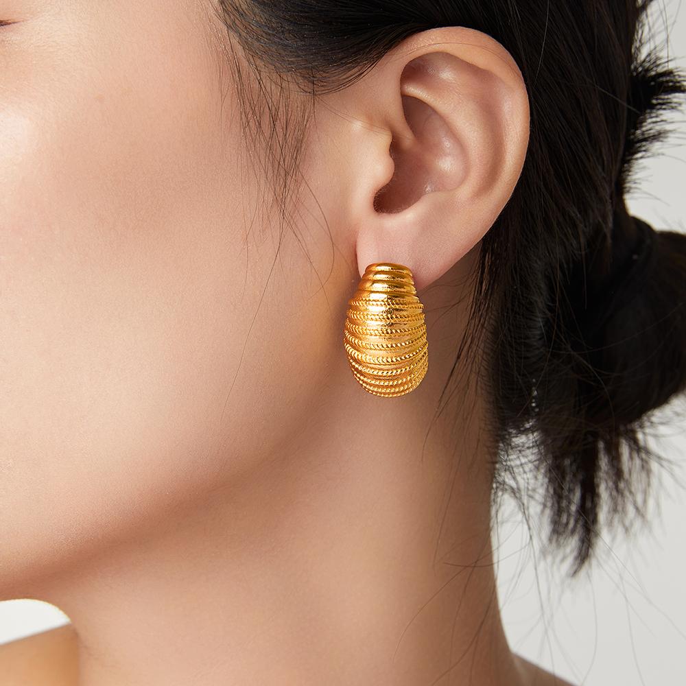 Vintage Stainless Steel Drop Earrings For Women Smooth Gold Plated Stripe Dangle Earrings Waterproof Wedding Female Zircon
Vintage Stainless Steel Drop Earrings For Women Smooth Gold Plated Stripe Dangle Earrings Waterproof Wedding Female Zircon