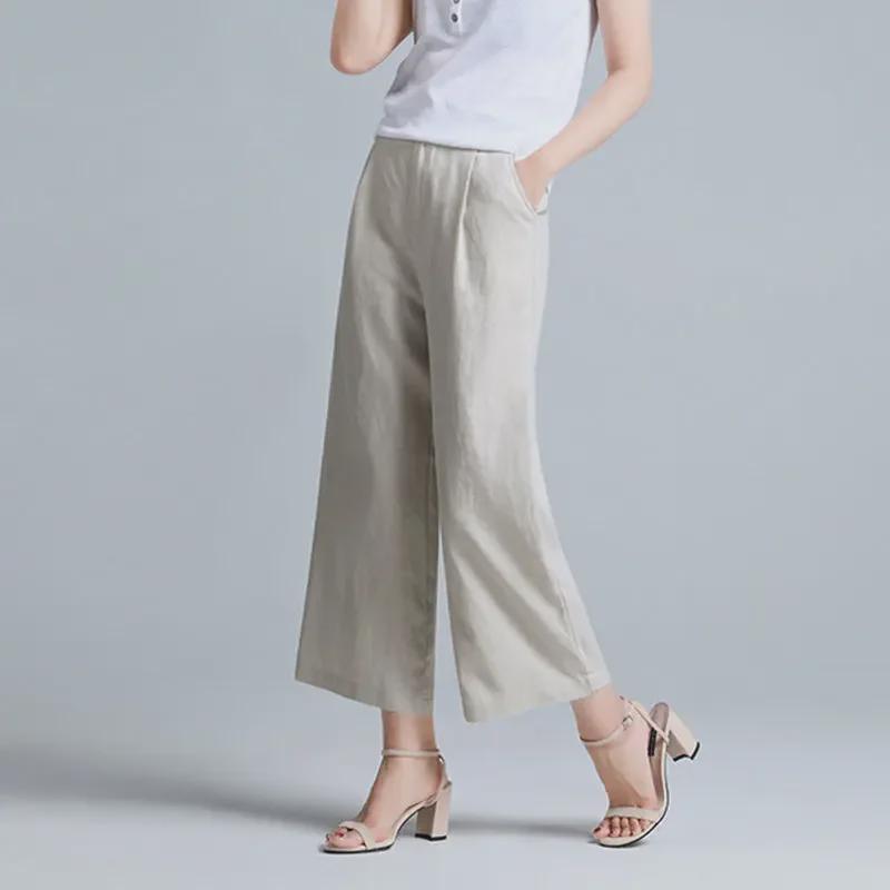 Women s Summer Linen Wide-Leg Nine-Point Thin Drapey Plus Size Loose Casual Pants 2XL (120-130 Jin) білий
Women s Summer Linen Wide-Leg Nine-Point Thin Drapey Plus Size Loose Casual Pants 2XL (120-130 Jin) білий