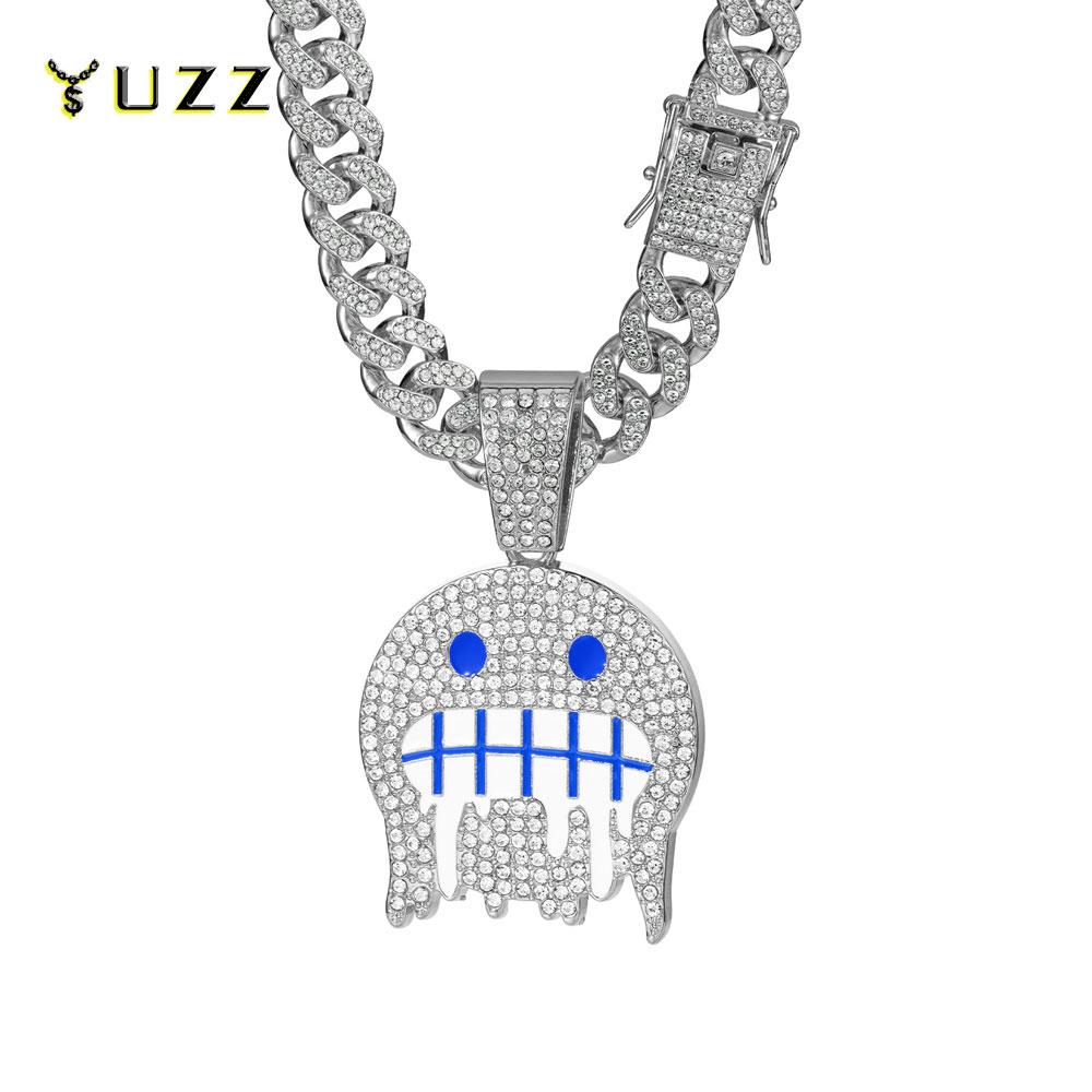 Men Hip Hop White Blue Round Face Pendants NecklacesWith 13mm Cuban Chain Iced Out Rhinestone Bling CZ Fashion Boy Jewelry Gifts
Men Hip Hop White Blue Round Face Pendants NecklacesWith 13mm Cuban Chain Iced Out Rhinestone Bling CZ Fashion Boy Jewelry Gifts