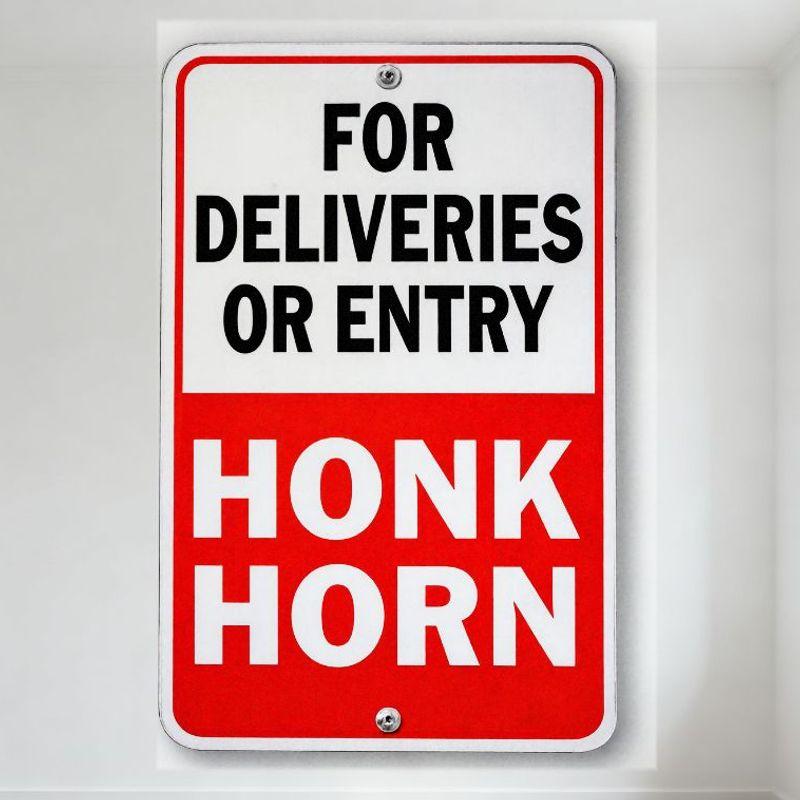 For Deliveries or Entry Honk Horn Sign Rectangular Metal Tin Sign for Home Cafe Bar Wall Decor, Vintage Traffic Sign with White 20x30cm(7.8x11.8inch)
For Deliveries or Entry Honk Horn Sign Rectangular Metal Tin Sign for Home Cafe Bar Wall Decor, Vintage Traffic Sign with White 20x30cm(7.8x11.8inch)