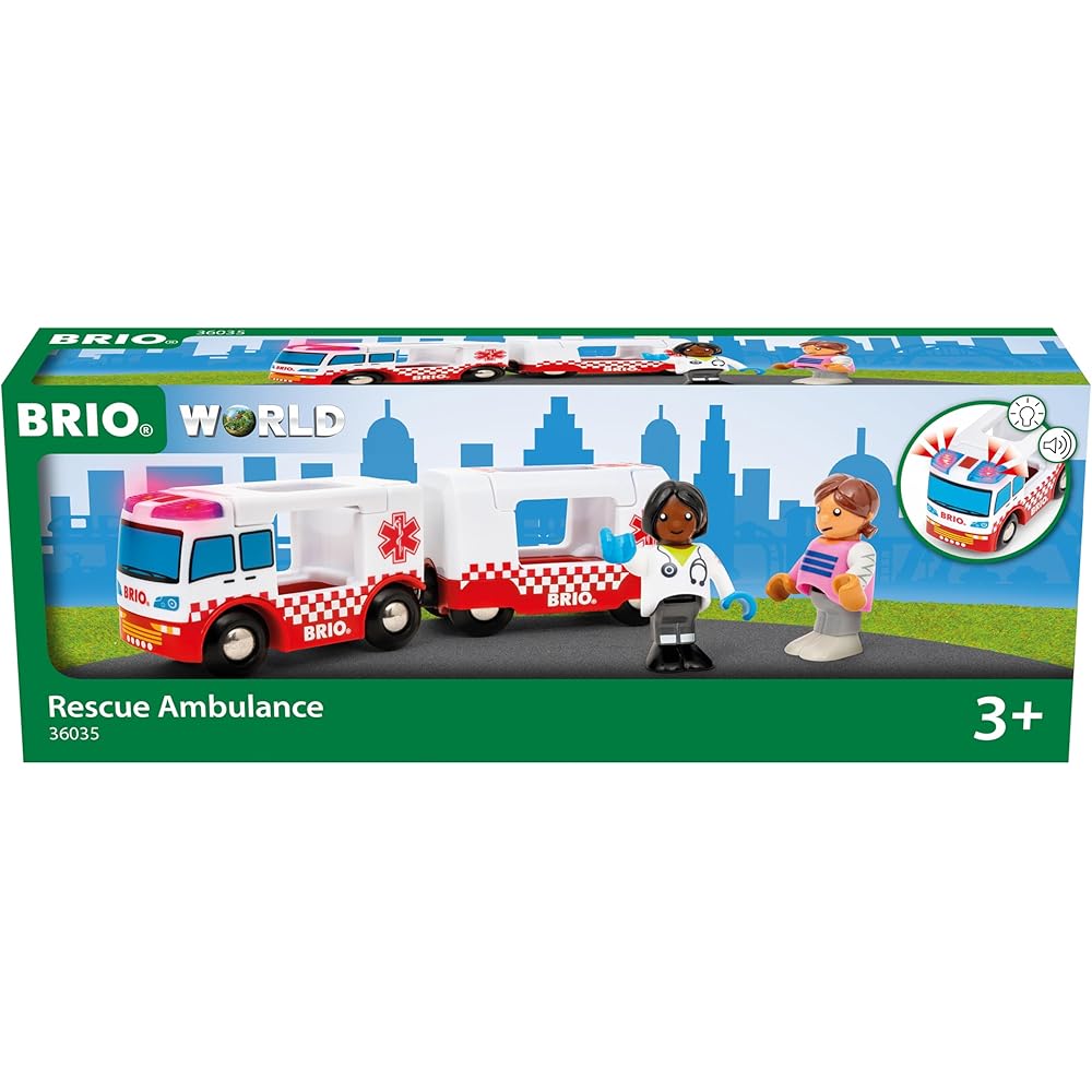 Brio Light and Sound Ambulance Toy 36035 Wooden Vehicle for Ages 3 and Up
Brio Light and Sound Ambulance Toy 36035 Wooden Vehicle for Ages 3 and Up