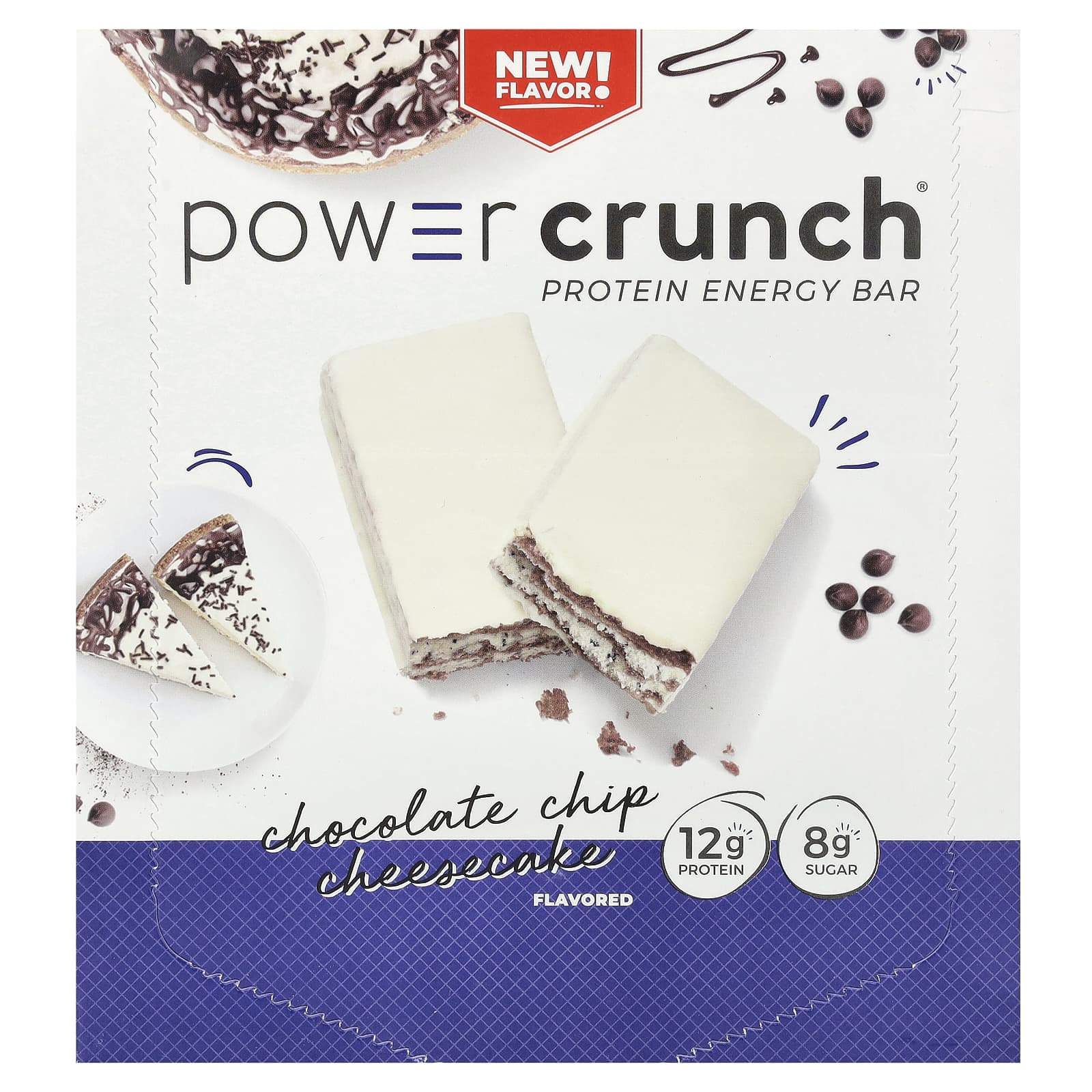 BNRG, Power Crunch Protein Energy Bar, Chocolate Chip Cheesecake, 12 Bars, 1.4 oz (40 g)
BNRG, Power Crunch Protein Energy Bar, Chocolate Chip Cheesecake, 12 Bars, 1.4 oz (40 g)