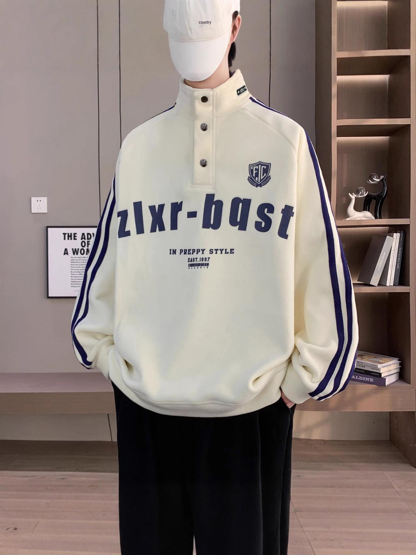 Men s College Style Fleece Sweatshirt, Winter, Half-High Collar, O-Neck, Plus Velvet, Three Stripes XL
Men s College Style Fleece Sweatshirt, Winter, Half-High Collar, O-Neck, Plus Velvet, Three Stripes XL