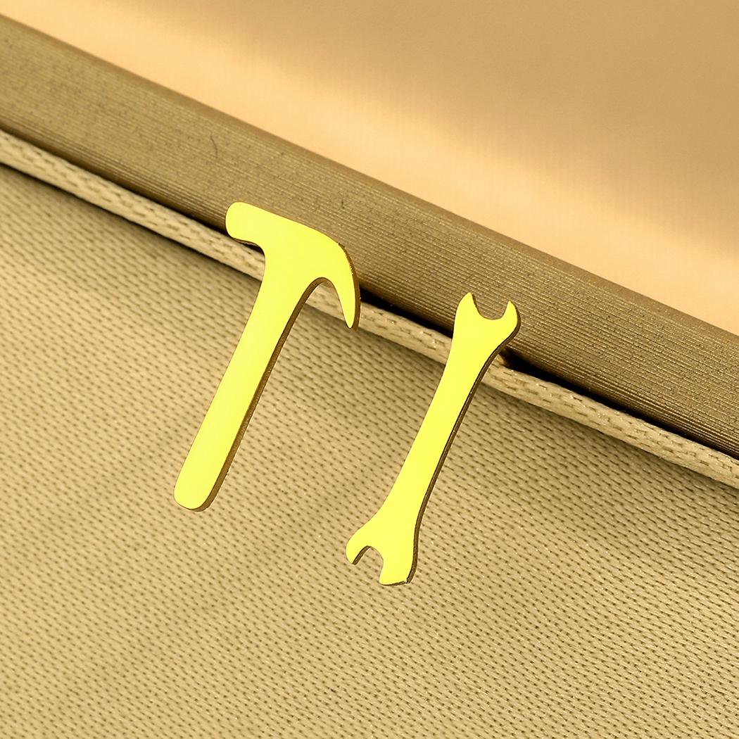 Kinitial Laser Carved Fashion Stainless Steel Hammer and Spanner Asymmetric Earrings New Year Fashion Commemorative Gift золотой
Kinitial Laser Carved Fashion Stainless Steel Hammer and Spanner Asymmetric Earrings New Year Fashion Commemorative Gift золотой