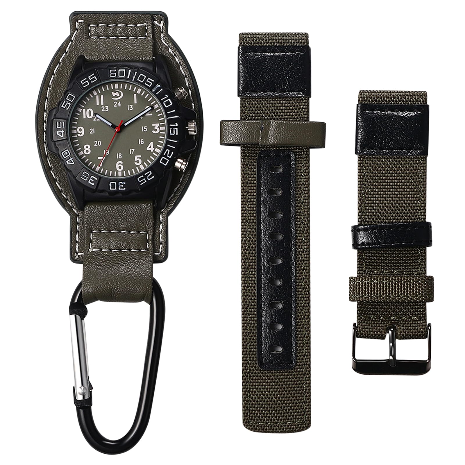 Carabiner Watch Men s Wristwatch Genuine Leather Strap Waterproof: Clip Watch Analog Dual-Use Pendant Watch Keychain Watch Bag Watch Hiking Outdoor -
Carabiner Watch Men s Wristwatch Genuine Leather Strap Waterproof: Clip Watch Analog Dual-Use Pendant Watch Keychain Watch Bag Watch Hiking Outdoor -