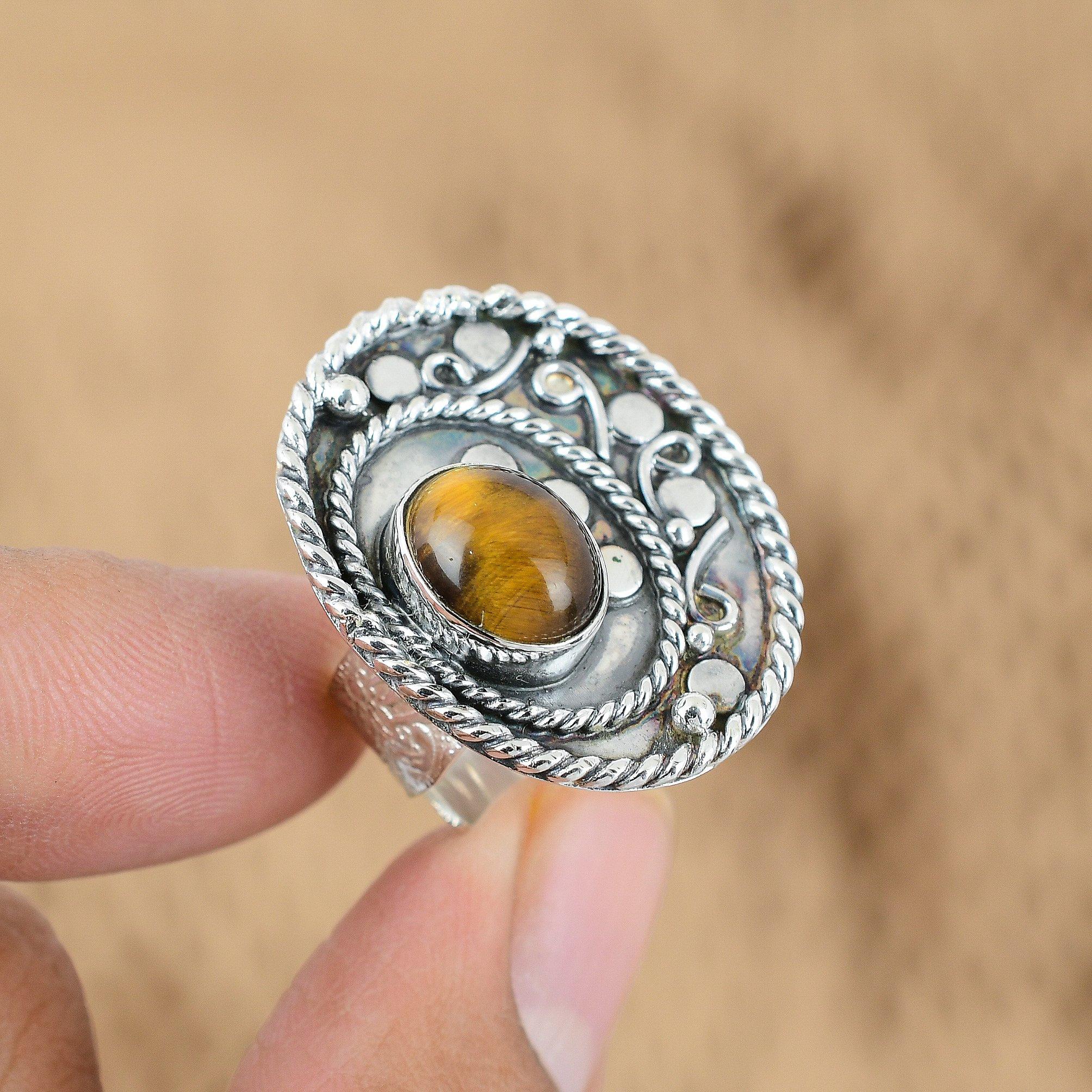 Natural Tiger S Eye Gemstone Promise Adjustable Ring 925 Sterling Silver Jewelry Yes
Natural Tiger S Eye Gemstone Promise Adjustable Ring 925 Sterling Silver Jewelry Yes