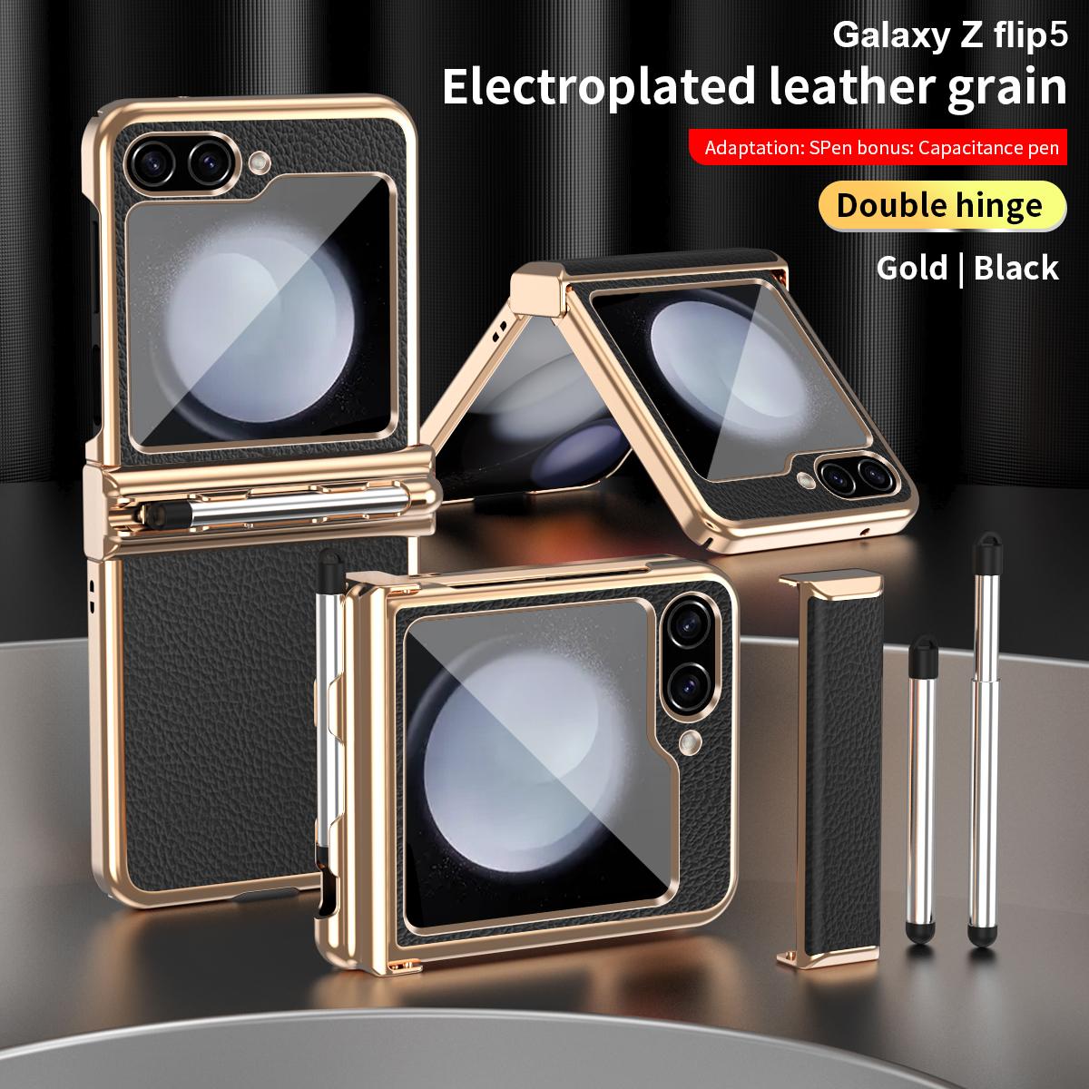 Роскошный чехол из искусственной кожи, твердый ПК, гальванизированная рамка, защита с 2 петлями для Samsung Galaxy Z Flip 6 5 4 3 5G, чехол с сенсорным пером For Galaxy Z Flip5
Роскошный чехол из искусственной кожи, твердый ПК, гальванизированная рамка, защита с 2 петлями для Samsung Galaxy Z Flip 6 5 4 3 5G, чехол с сенсорным пером For Galaxy Z Flip5