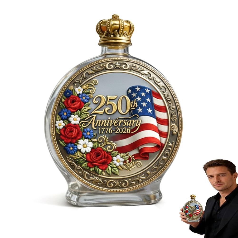 250th Anniversary Glass Decanter Bottle 3D Embossed USA Flag Floral 1776-2026 Liquor Bottle for Bourbon Scotch Fathers Day Gift
250th Anniversary Glass Decanter Bottle 3D Embossed USA Flag Floral 1776-2026 Liquor Bottle for Bourbon Scotch Fathers Day Gift