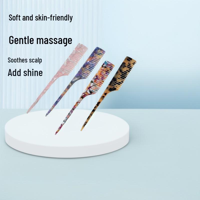 Eco-friendly Cellulose Acetate Anti-static Hairdressing Comb with Tail for Fluffy Wet & Dry Styling
Eco-friendly Cellulose Acetate Anti-static Hairdressing Comb with Tail for Fluffy Wet & Dry Styling