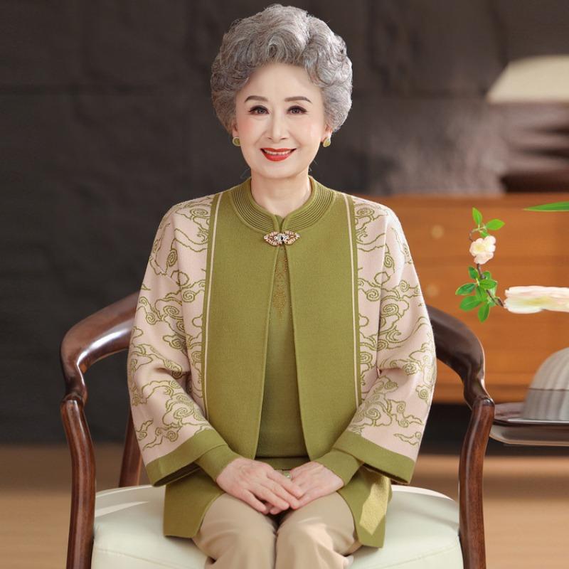 Мамин наряд осень и зима новый вязаный кардиган бабушкин темперамент комплект из двух предметов свитер куртка для женщин среднего возраста 3XL
Мамин наряд осень и зима новый вязаный кардиган бабушкин темперамент комплект из двух предметов свитер куртка для женщин среднего возраста 3XL