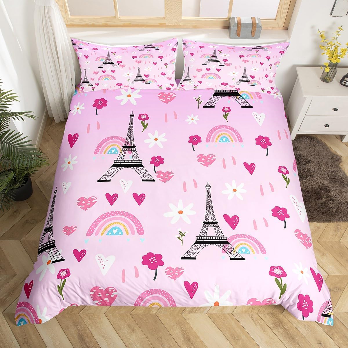 Eifel Tower Beding Set Pink Chery Blosom Soft Duvet Cover 3 Piece Abstract Art Warm Comforter Cover Romantic Paris Dream Style Beding 135*200cm Eu-Single
Eifel Tower Beding Set Pink Chery Blosom Soft Duvet Cover 3 Piece Abstract Art Warm Comforter Cover Romantic Paris Dream Style Beding 135*200cm Eu-Single
