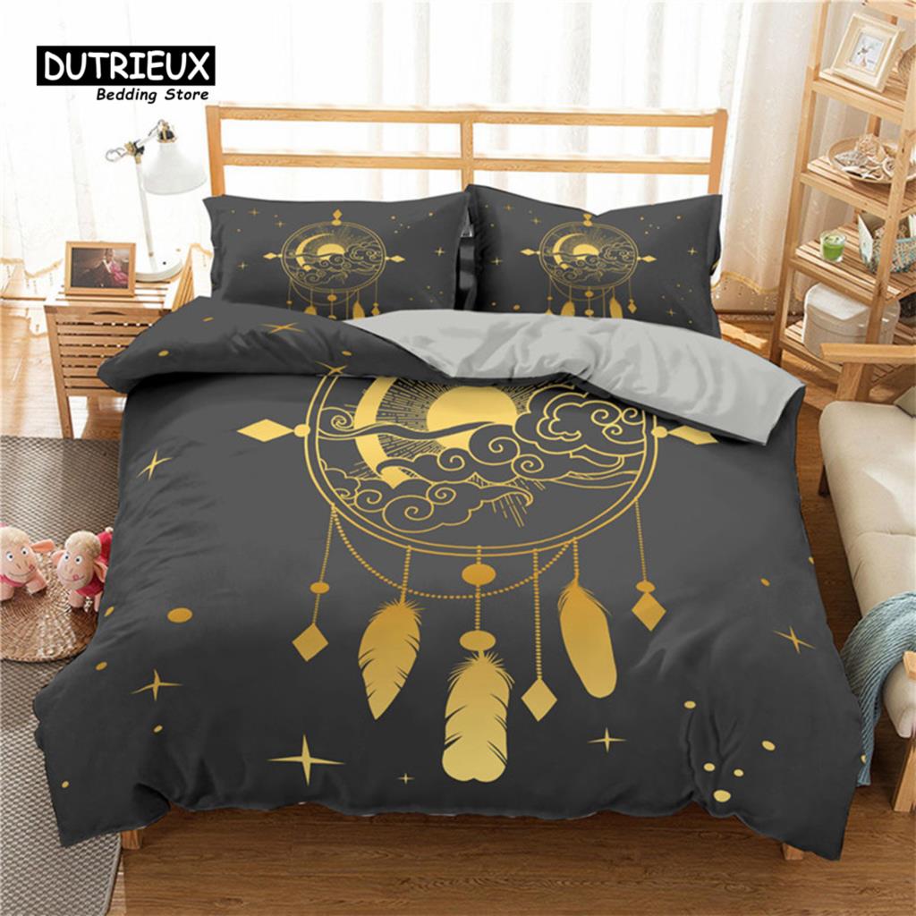 Soft Dreamcatcher Bedding Set Bohemian Mandala Sun Moon And Feather 3D Print Duvet Cover Microfiber Bedroom Decor Home Textile (135x200cm)
Soft Dreamcatcher Bedding Set Bohemian Mandala Sun Moon And Feather 3D Print Duvet Cover Microfiber Bedroom Decor Home Textile (135x200cm)