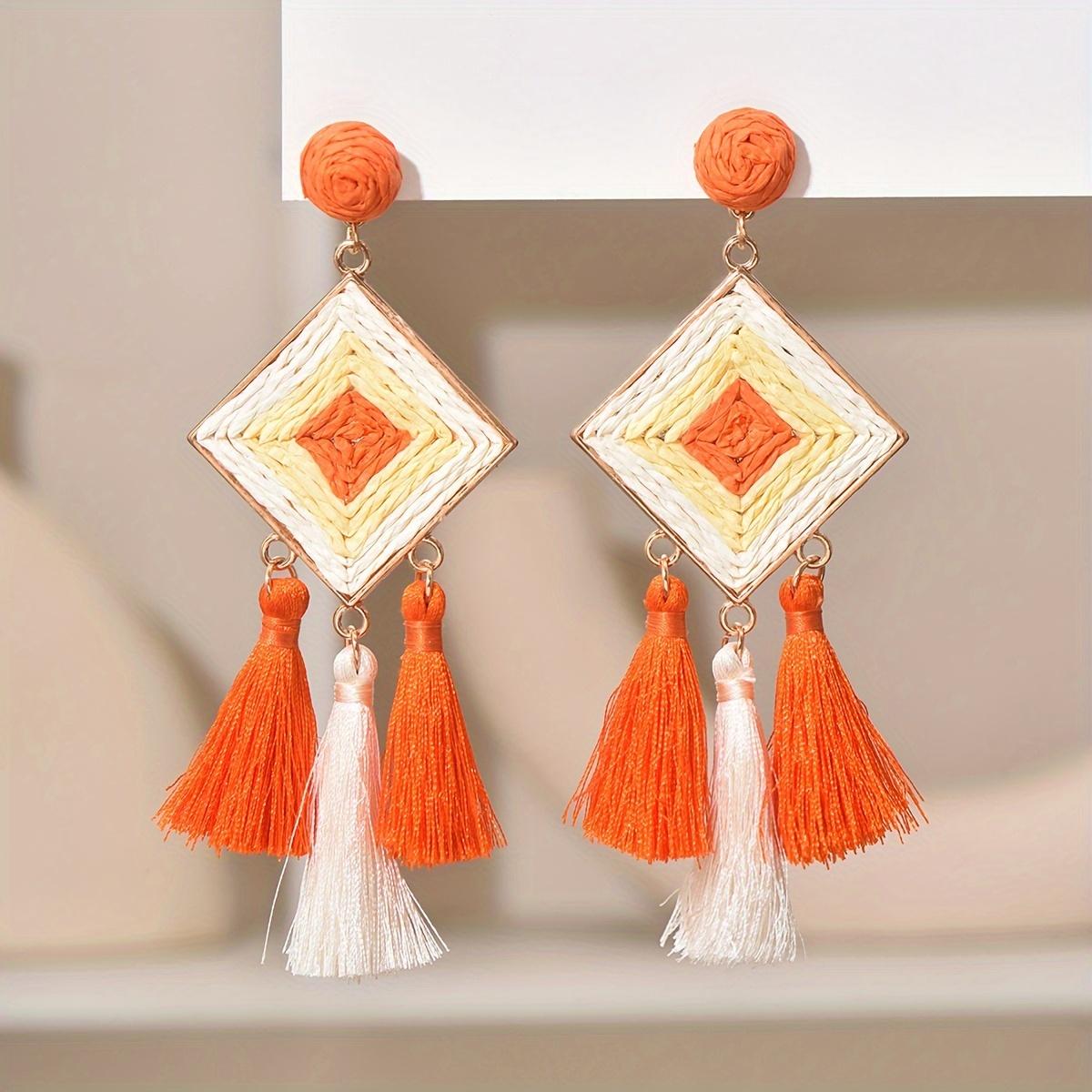 1 пара женских модных сережек-капель из полиэстера с длинной кисточкой в стиле бохо, плетеные вручную, подходят для подарка оранжевый
1 пара женских модных сережек-капель из полиэстера с длинной кисточкой в стиле бохо, плетеные вручную, подходят для подарка оранжевый