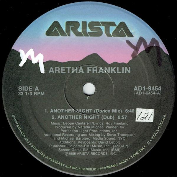 12inch Record ARETHA FRANKLIN - Another Night AD19454 ARISTA 1986 Canada Dance & Electronica Used
12inch Record ARETHA FRANKLIN - Another Night AD19454 ARISTA 1986 Canada Dance & Electronica Used
