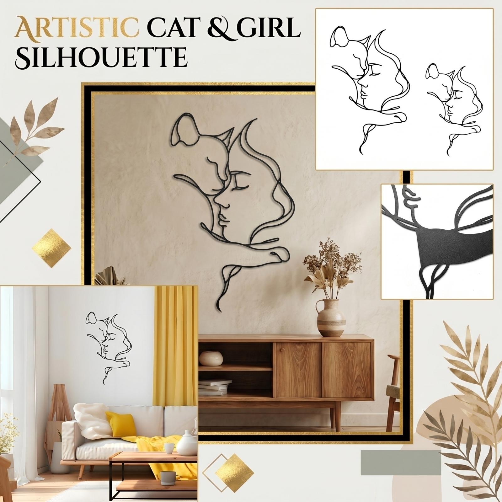 Metal Wall Art Silhouette Line Art Woman and Cat Creative Rust Effect Iron Craft Decorative Sculpture for Home and Office Wall Hanging one size чорний
Metal Wall Art Silhouette Line Art Woman and Cat Creative Rust Effect Iron Craft Decorative Sculpture for Home and Office Wall Hanging one size чорний