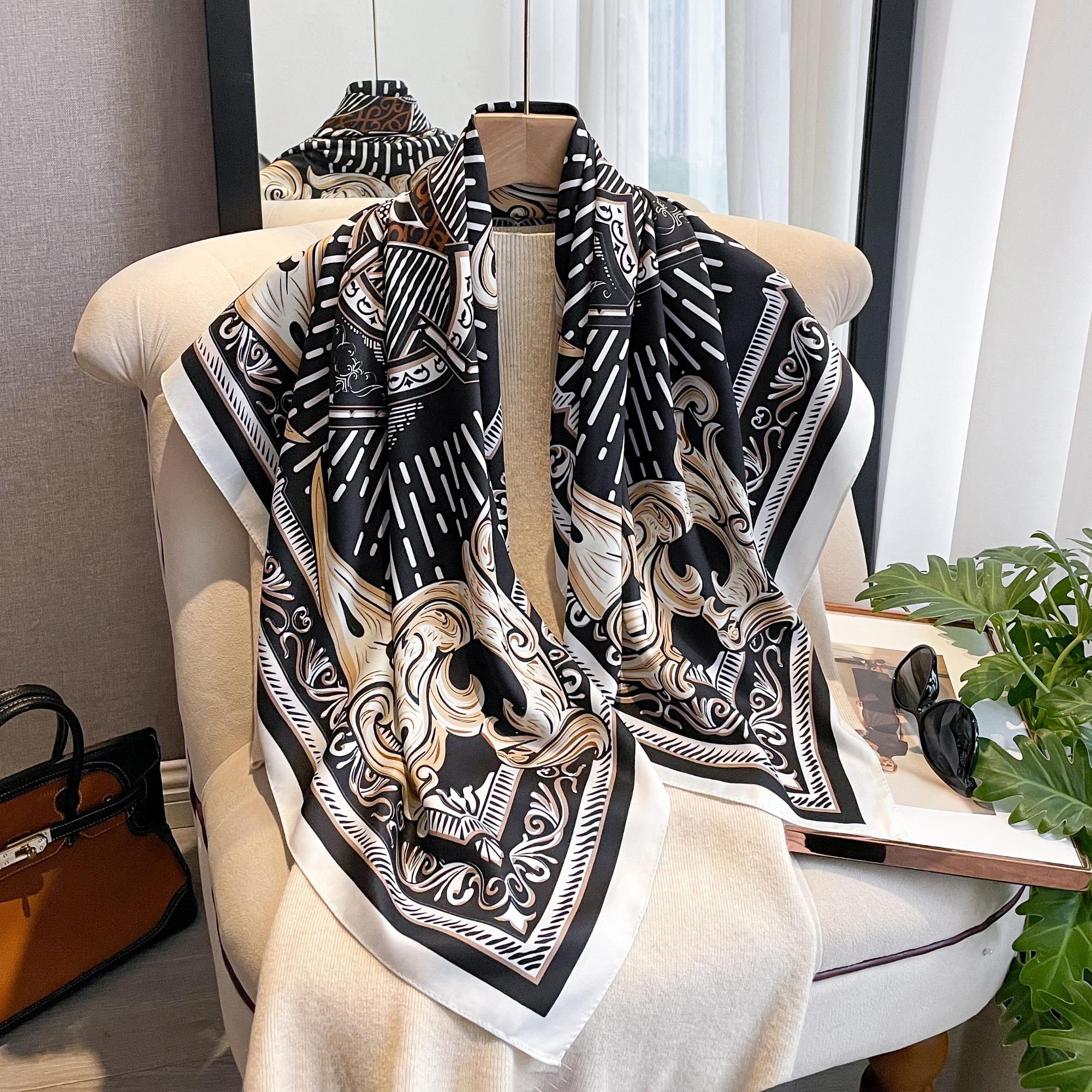 Luxury Fashion Print 90*90Cm Silk Square Scarf Women Soft Satin Hairband Neckerchief Tie Female Headband Foulard Bag Ribbon
Luxury Fashion Print 90*90Cm Silk Square Scarf Women Soft Satin Hairband Neckerchief Tie Female Headband Foulard Bag Ribbon