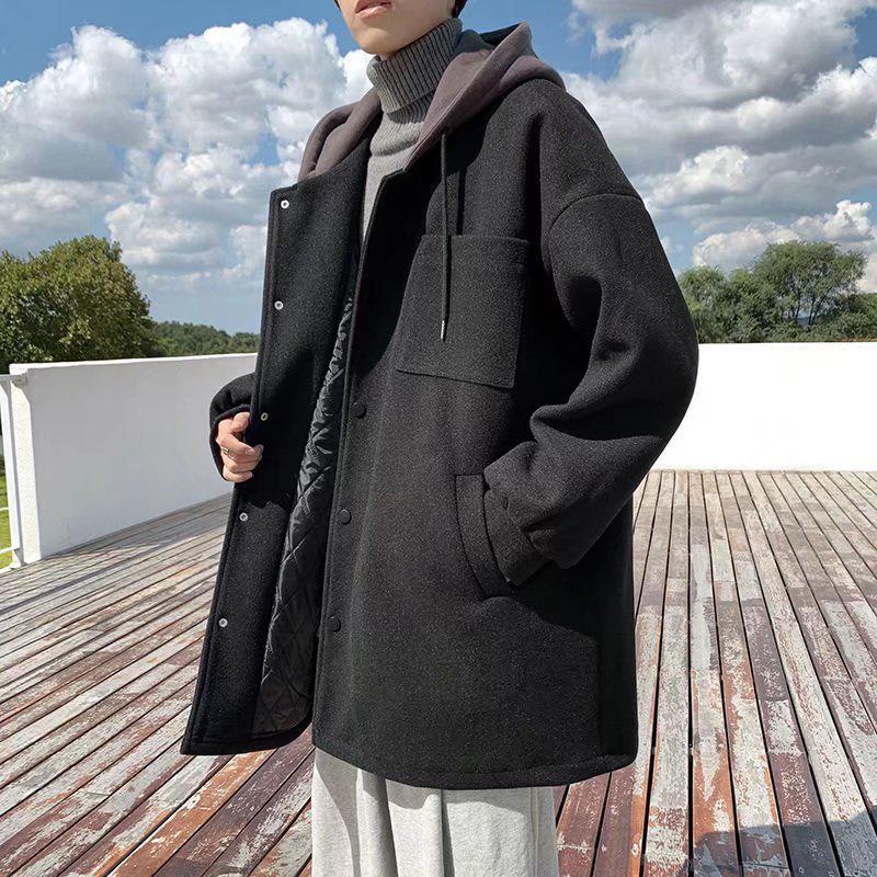 Мужской шерстяной плащ средней длины с капюшоном - Осень/Зима, Утепленный, Модный свободный крой для пар M чёрный
Мужской шерстяной плащ средней длины с капюшоном - Осень/Зима, Утепленный, Модный свободный крой для пар M чёрный