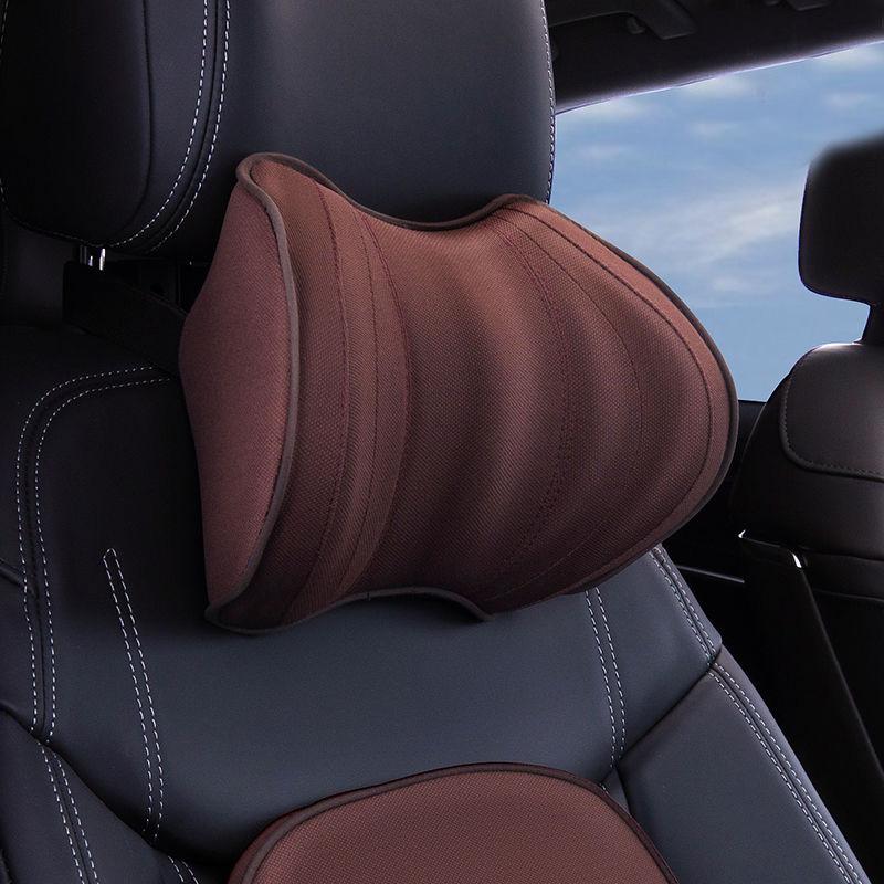 Чистый цвет, подушка для шеи автомобиля, подушка для поддержки сиденья, дышащий инструмент для защиты позвоночника для автомобиля, внедорожника, грузовика RV Leather коричневый