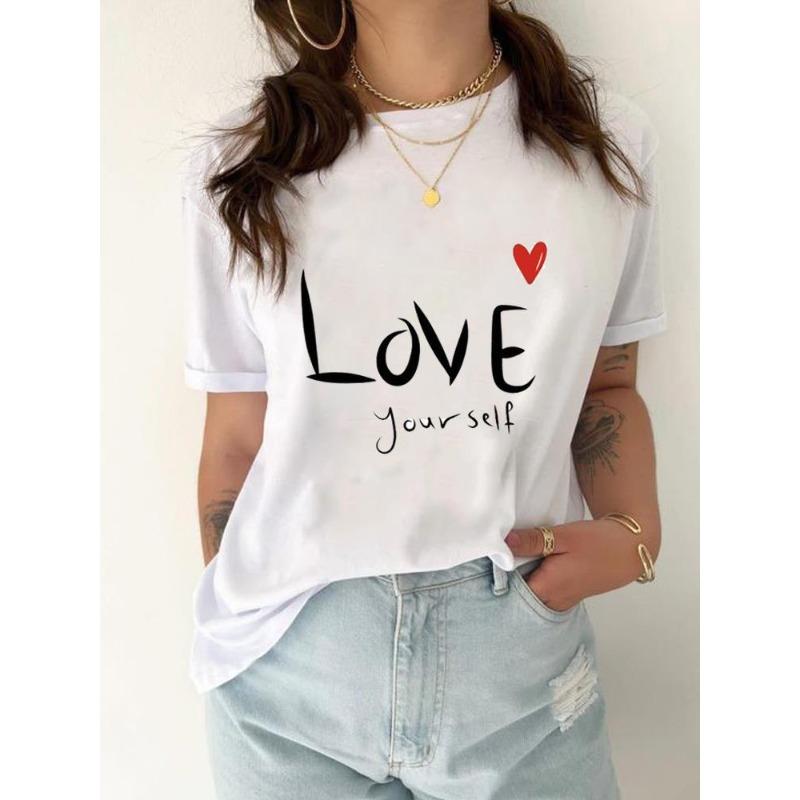 European size Tee Top Women Love Heart Trend Cute 90s Clothing T Shirt Woman Print Fashion Female Short Sleeve Graphic T-shirts 4XL
European size Tee Top Women Love Heart Trend Cute 90s Clothing T Shirt Woman Print Fashion Female Short Sleeve Graphic T-shirts 4XL