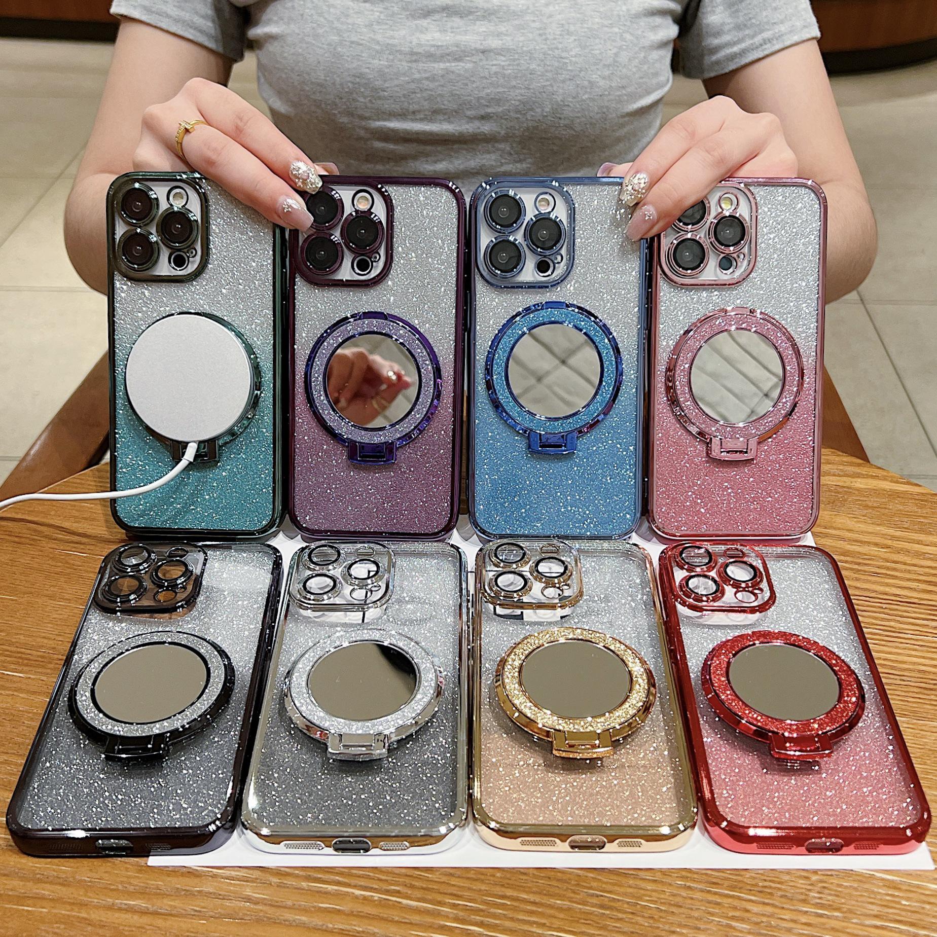 Electroplated Glitter Gradient Magnetic Case with Lens Film & Mirror Stand for iPhone 13-16 iPhone 14 Pro Max
Electroplated Glitter Gradient Magnetic Case with Lens Film & Mirror Stand for iPhone 13-16 iPhone 14 Pro Max