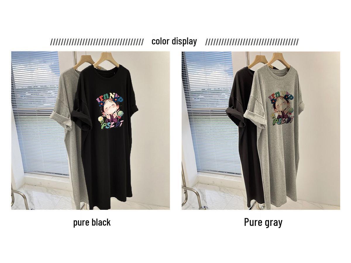 2026 Korean Style Loose Short Sleeve T-shirt Dress, Over-the-Knee Long Summer Mid-Length Women s Fashion XL for 121-135 jin
2026 Korean Style Loose Short Sleeve T-shirt Dress, Over-the-Knee Long Summer Mid-Length Women s Fashion XL for 121-135 jin