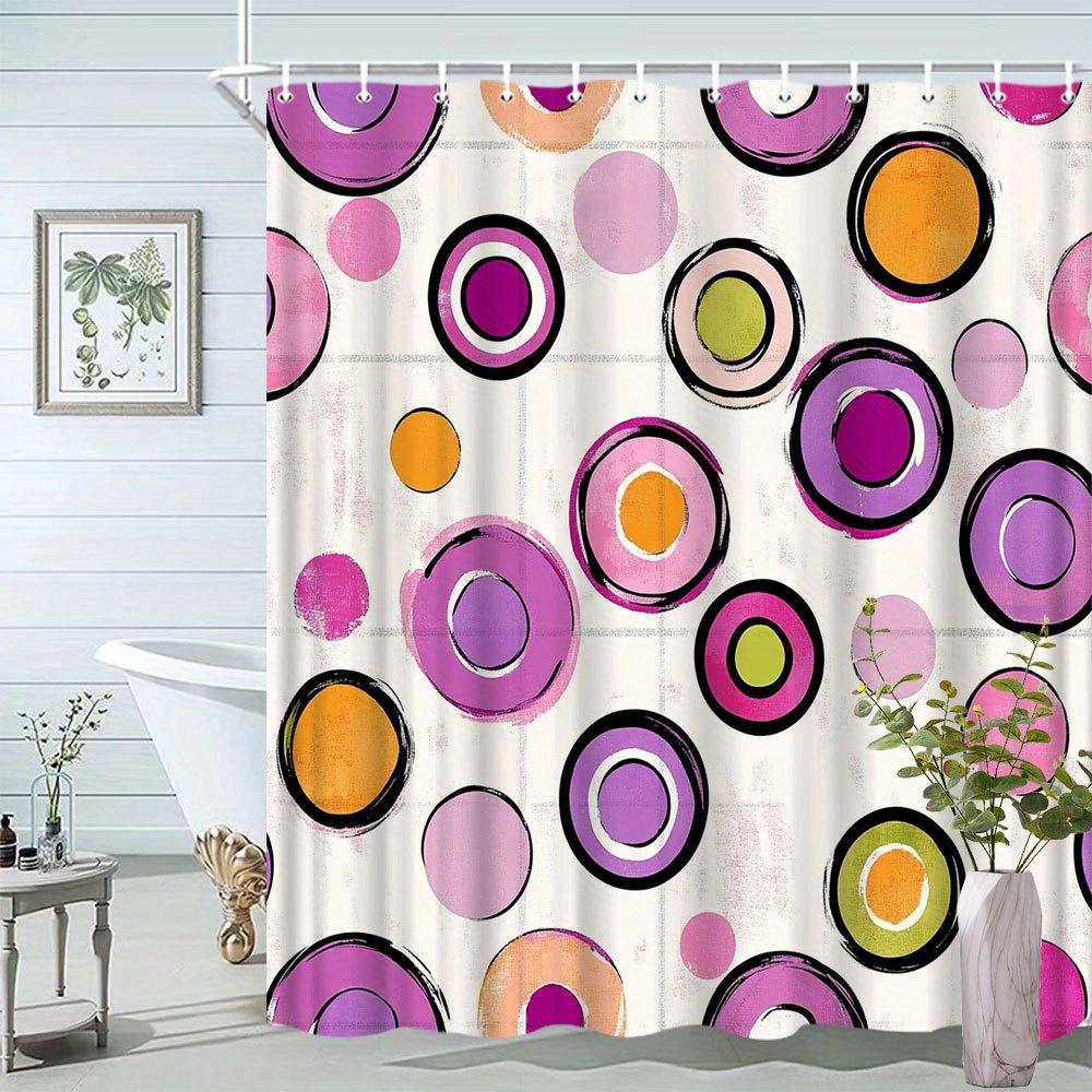 Round Color Pattern Shower Curtain - Modern Colorful Ring Design, Artistic Bathroom Decor, Polyester Fabric, Includes 12 Hooks W60H190(CM)-1 Pcs
Round Color Pattern Shower Curtain - Modern Colorful Ring Design, Artistic Bathroom Decor, Polyester Fabric, Includes 12 Hooks W60H190(CM)-1 Pcs