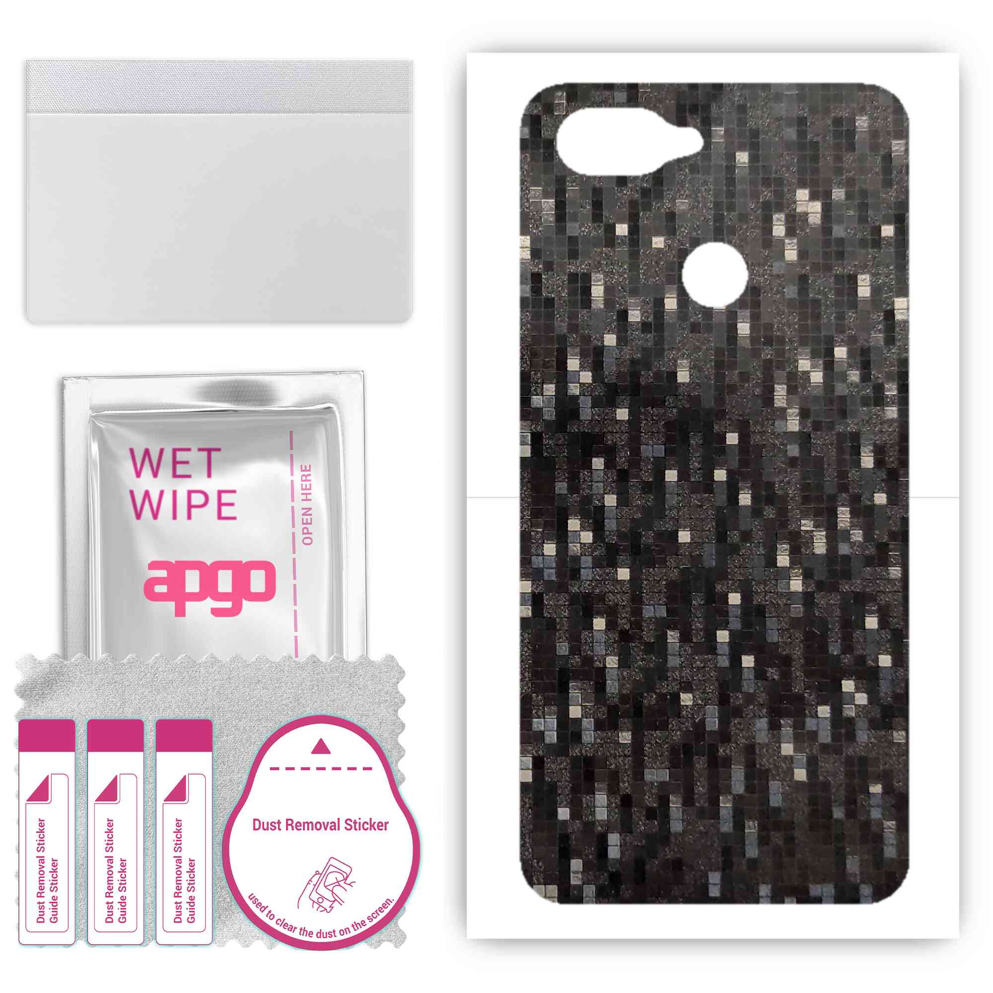 apgo Protective Skin Sticker for the back compatible with Oppo A12, Wrap Film, Foil, Vinyl - Pattern Carbon Black Pixel 
apgo Protective Skin Sticker for the back compatible with Oppo A12, Wrap Film, Foil, Vinyl - Pattern Carbon Black Pixel