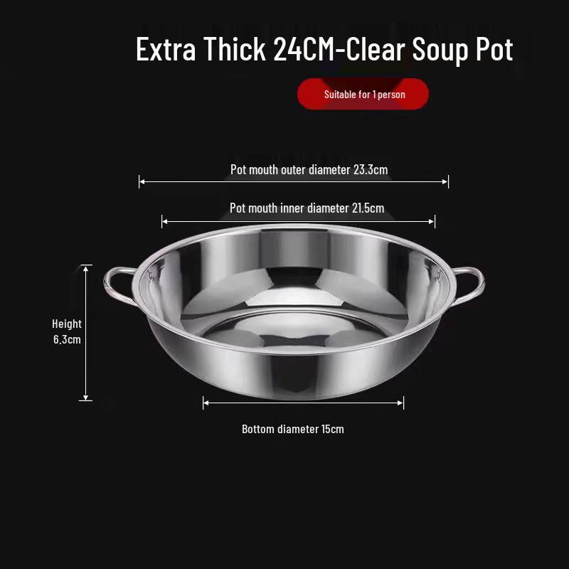 Naijiang Stainless Steel Thickened Hot Pot for Induction & Card Stoves
Naijiang Stainless Steel Thickened Hot Pot for Induction & Card Stoves