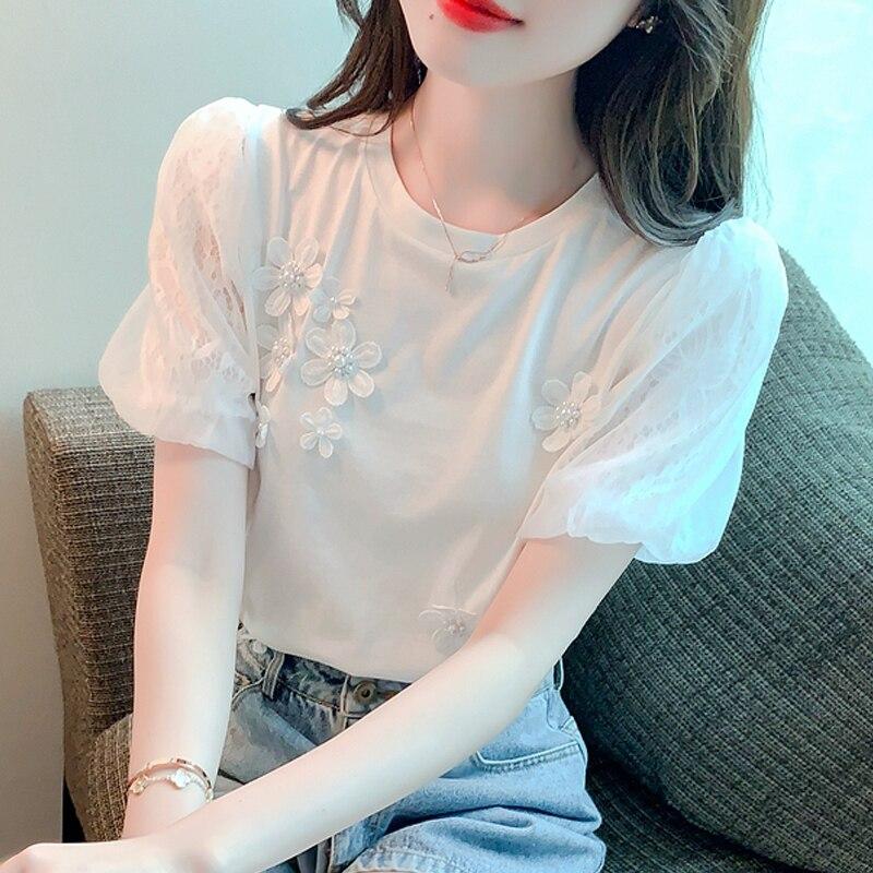 Летние свободные топы, белая блузка, однотонная, с круглым воротником, элегантная рубашка с короткими рукавами и цветочным принтом из бисера для женской одежды 27490 XXL
Летние свободные топы, белая блузка, однотонная, с круглым воротником, элегантная рубашка с короткими рукавами и цветочным принтом из бисера для женской одежды 27490 XXL