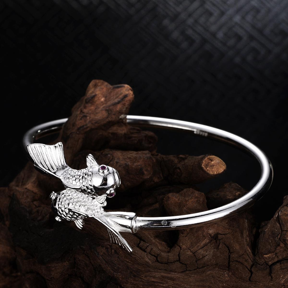 Серебряный браслет с двойным карпом, женский модный индивидуальный ежегодный браслет с рыбой, ювелирные изделия Adjustable size
Серебряный браслет с двойным карпом, женский модный индивидуальный ежегодный браслет с рыбой, ювелирные изделия Adjustable size