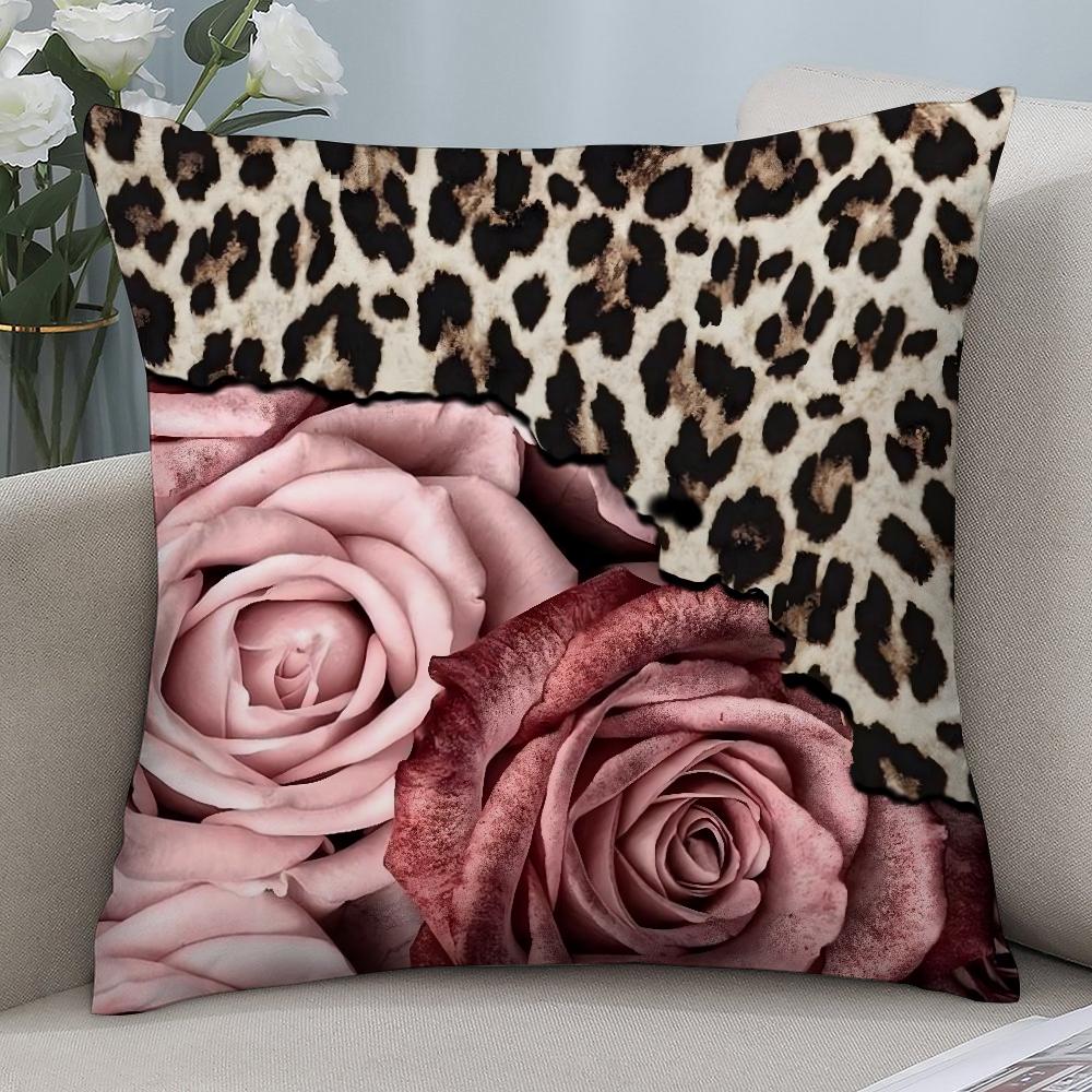 Розовая наволочка с леопардовым узором, короткий плюш, диванная, декоративная, подарок для дома, двусторонняя печать, подушка 12x12in 30x30cm